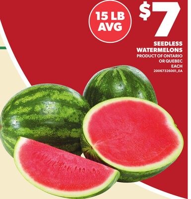 SEEDLESS WATERMELONS, 15 LB AVG