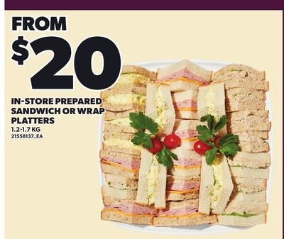 IN-STORE PREPARED SANDWICH OR WRAP PLATTERS, 1.…