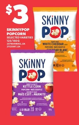 SKINNYPOP POPCORN, 125/150 G