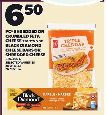 PC® SHREDDED OR CRUMBLED FETA CHEESE, 250-320 G…