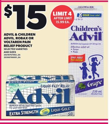 ADVIL & CHILDREN ADVIL, ROBAX OR VOLTAREN PAIN …