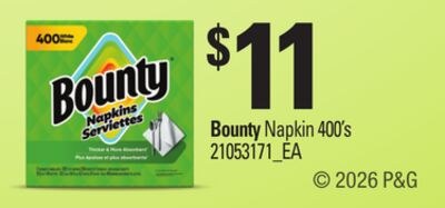 BOUNTY NAPKIN, 400'S