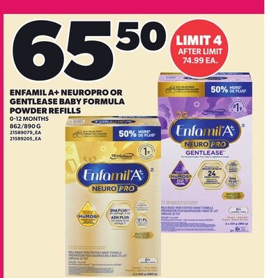 ENFAMIL A+ NEUROPRO OR GENTLEASE BABY FORMULA P…