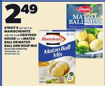 STREIT'S, 127-127.5 G, MANISCHEWITZ, 128/142 G …