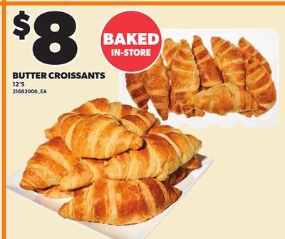 BUTTER CROISSANTS, 12'S