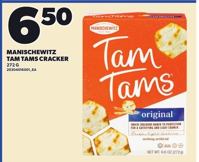 MANISCHEWITZ TAM TAMS CRACKER, 272 G