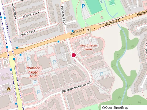 Location of Subway at 25 Woodstream Blvd, Woodbridge