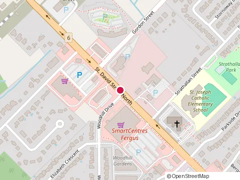 Location of Mosiac Spa at 810 St David St N, Fergus