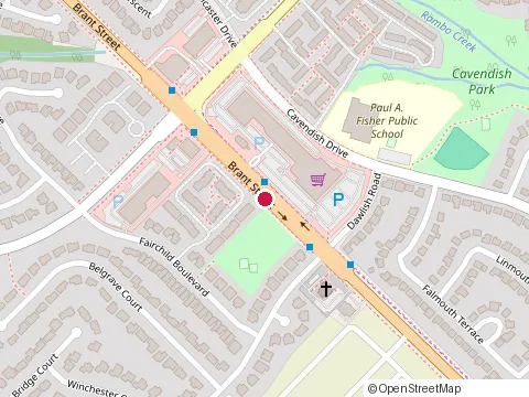 Location of Tyandaga Branch Public Library at 2255 Brant St, Burlington