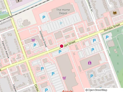 Location of Eastwood Public Library at 2016 Dundas St, London