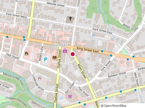 Location of Hamilton Law Association at 45 Main St, Dundas