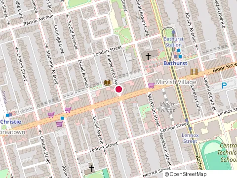 Location of Toronto Public Library - Palmerston Branch at 560 Palmerston Ave, Toronto