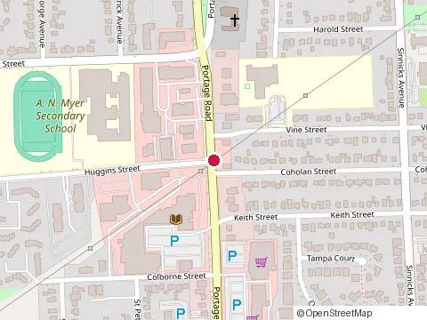 Location of Niagara Falls Public Library at 3643 Portage Rd, Niagara Falls