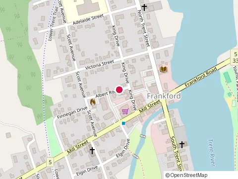 Location of Quinte West Public Library at Po Box 550, Frankford