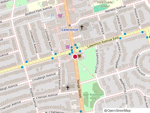 Location of Toronto Public Library at 3083 Yonge St, Toronto