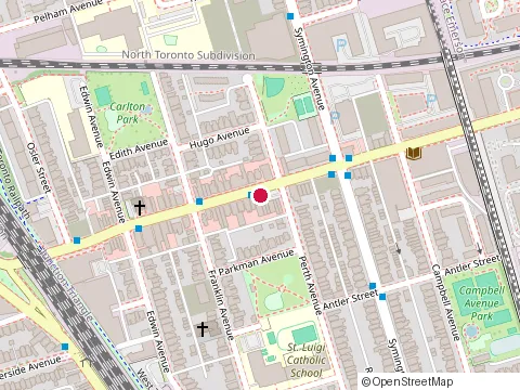 Location of Toronto Public Library at 1589 Dupont St, Toronto