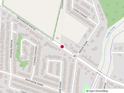 Location of Arrow Postholes at 1475 Sprucewood Ave, LaSalle