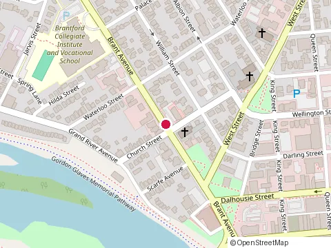 Location of Avenue Dental at 82 Brant Ave, Brantford