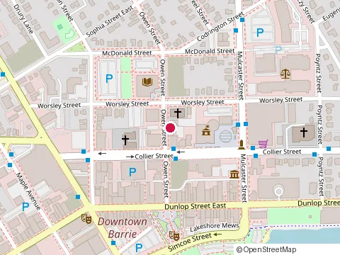 Location of Canada Public Works at 48 Owen St, Barrie