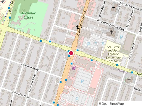 Location of Dennis R Roy at 557 Upper James St, Hamilton