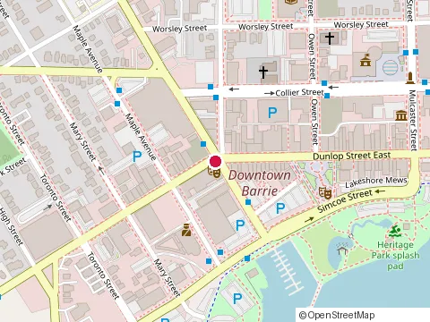 Location of Pita Pit at 29 Dunlop Street West, Barrie