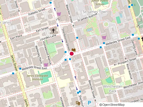 Location of Rosar-Morrison Funeral Home & Chapel at 467 Sherbourne St, Toronto