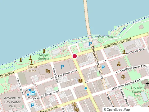 Location of Europro Windsor at 1 Riverside Dr W, Windsor