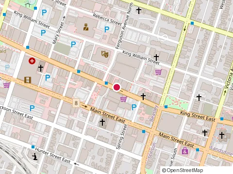 Location of King West Smiles Dentistry - Hamilton at 288 King St W, Hamilton