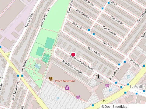 Location of le Shevchenko Bar Sportif at 1492 Shevchenko Blvd, LaSalle