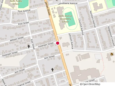 Location of Mcfarlan Rowlands Insurance Brokers at 450 James St, Delhi