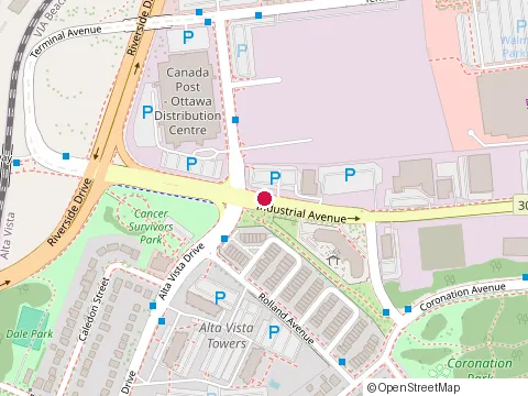 Location of National Contract Glazing Ltd at 419 Industrial Avenue, Ottawa