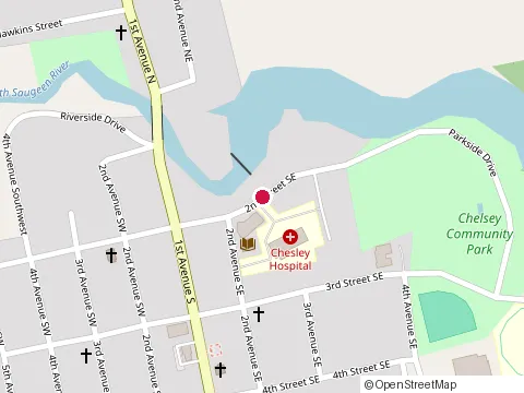 Location of South Bruce Grey Health Centre at 39 2Nd St Se, Chesley