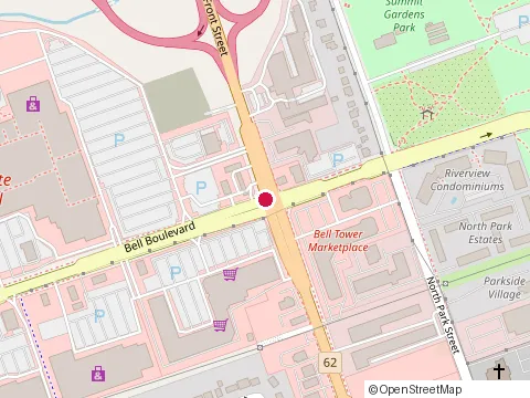 Location of Quinte Mall at 390 N Front St, Belleville