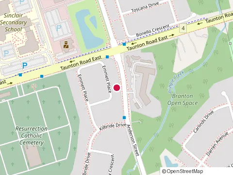 Location of The Court At Pringle Creek at 3975 Anderson St, Whitby