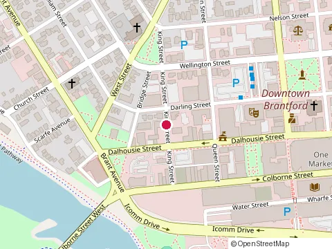 Location of Schacher Orthodontics - Dr. Deborah O'Reilly at 30 King St, Brantford