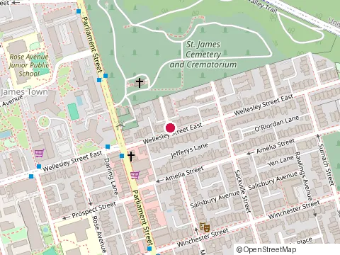 Location of St. James Cemetery And Crematorium at 635 Parliament St, Toronto