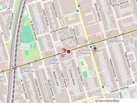 Location of Yoka at 950 Queen St E, Toronto