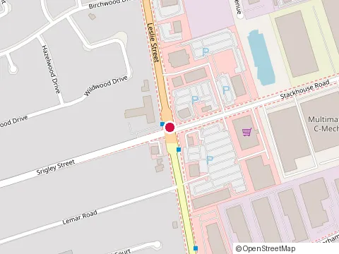 Location of York Dental at 17205 Leslie Street, Newmarket