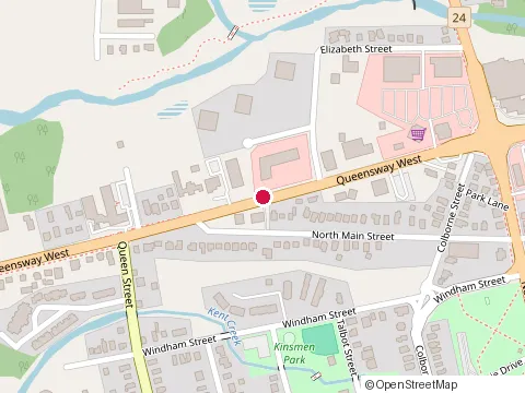 Location of Burger King at 23 Queensway West, Simcoe