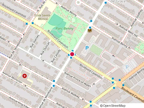 Location of Bibliothèque Benny at 6400 Monkland Ave, Montréal