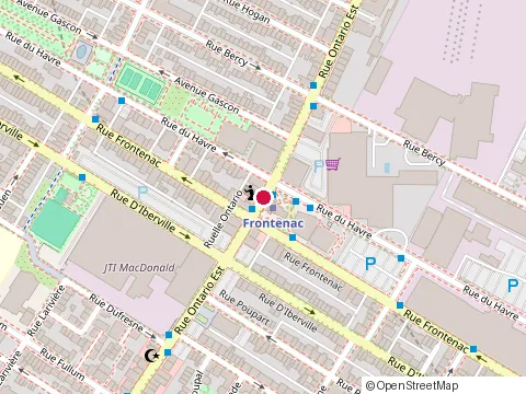 Location of Bibliothèque Frontenac at 2550 Rue Ontario E, Montréal