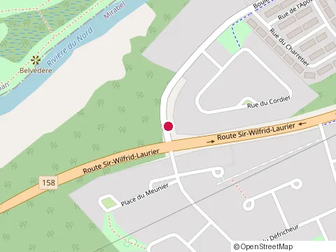 Location of Caisse Desjardins at 13845 Rue Saint-Simon, Mirabel