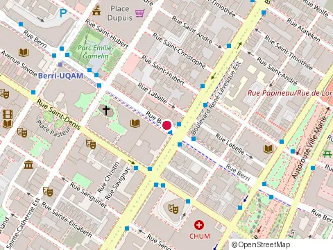 Location of Caisse Desjardins du Quartier-Latin de Montréal at 1255 Rue Berri, Montréal