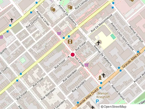 Location of Centre de Services Desjardins Cartier at 1049 Av. Cartier, Québec