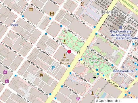 Location of Desjardins Group at 1170 Rue Peel, Montréal