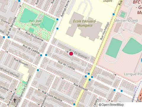 Location of Edouard-Montpetit Swimming Pool at 6100 Pierre-de Coubertin Ave, Montréal