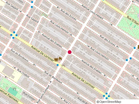 Location of la Petite-Patrie Public Library at 6707 avenue de Lorimier, Montréal
