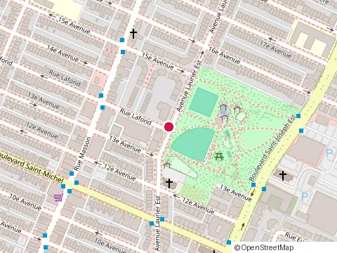 Location of Lafond Park Wading Pool at 3500 Laurier Ave E, Montréal