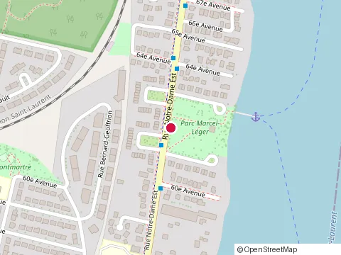 Location of Maison Antoine-Beaudry at 14678 Notre-Dame St. East, Pointe-aux-Trembles