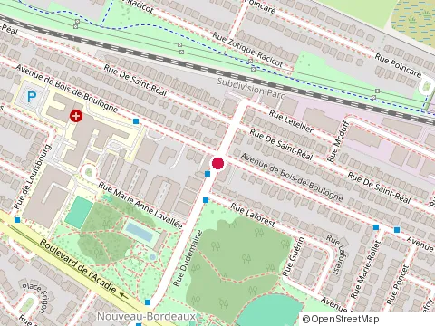 Location of Marcelin-Wilson Park Swimming Pool at 1655 Rue Dudemaine, Montréal